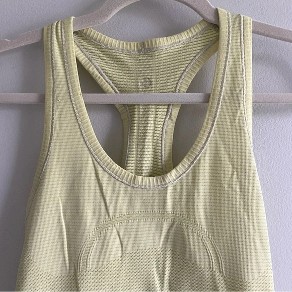 LULULEMON Yellow Swiftly Tech Racerback Tank Top Full  Length Size 4 - Picture 3 of 9